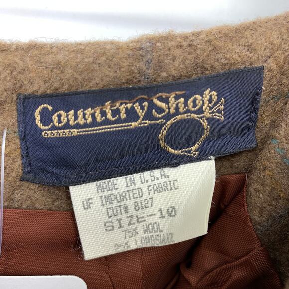 Country Shop Wool Skirt Womens 6 Brown Tweed High Waist Lined Vintage USA - Picture 5 of 5